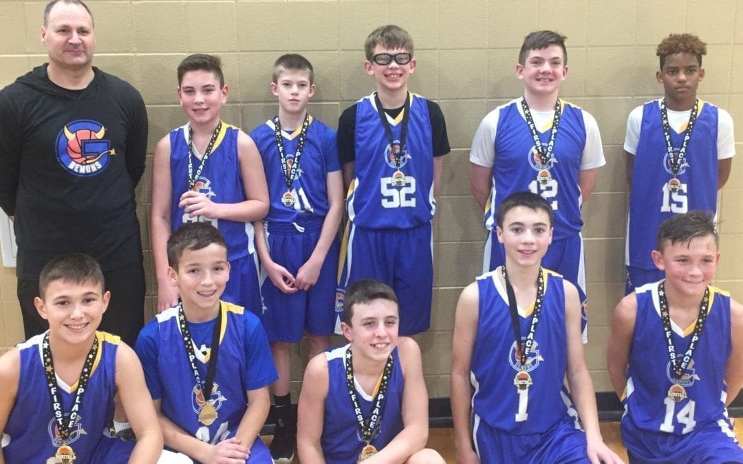 7th Grade Blue Champions in Play Hard Hoops Holiday Hoopfest